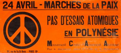null M.C.A.A. Mouvement contre l'Armement Atomique. 4 affichettes. Impression lithographique....