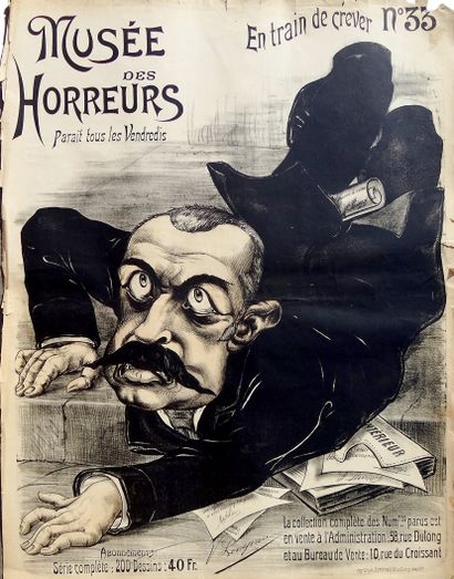 null DREYFUS CASE. LENEPVEU Victor. Museum of Horrors. N°33 Dying. 1900. Lithographic...