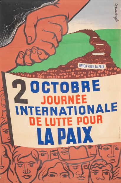 null FOUGERON André. 2 octobre Journée Nationale de Lutte pour la Paix. 1949. Affiche...
