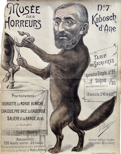null DREYFUS CASE. LENEPVEU Victor. Museum of Horrors. N°7 Kabosch d'Ane. 1899. Lithographic...