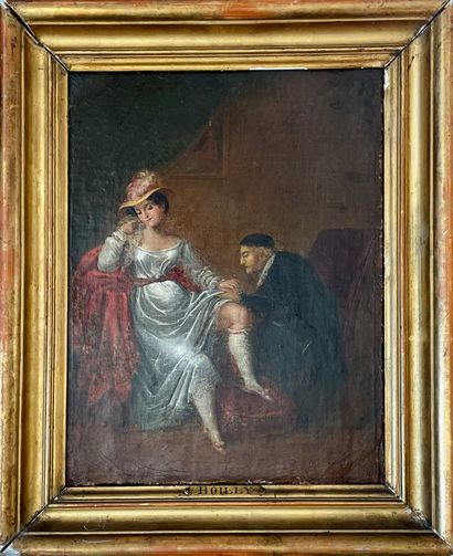 null In the taste of BOILLY

Galant scene 

Oil on canvas 

32 x 24 cm

(restora...