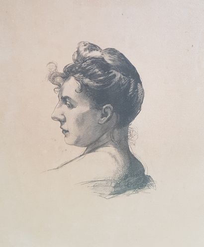 null Elegant pastel and white chalk 

29,5 x 19,5 cm (on view).

An engraved portrait...