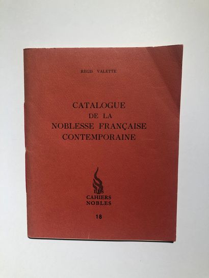 null 4 Cahiers : "CATALOGUE DE LA NOBLESSE FRANÇAISE CONTEMPORAINE", Régis Valette,...