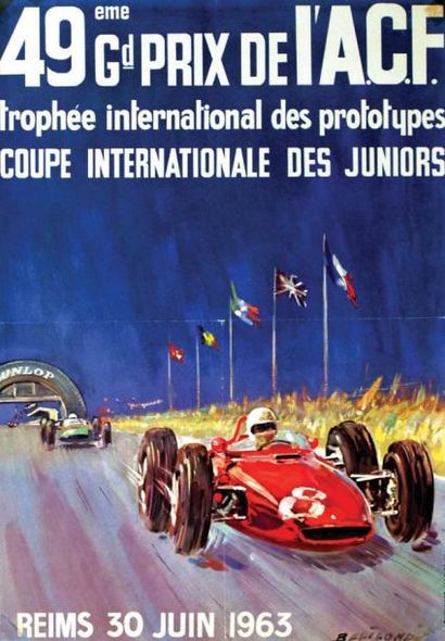 BELIGOND 49eme Gd Prix de l'A.C.F. 1963. Reims. Thivillier 1969 Aff. Entoillée. B.E....