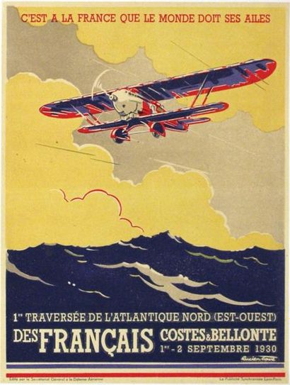 CAVE LUCIEN Costes & Bellonte 1930 1re traversée de l'Atlantique Nord (Est-Ouest)...