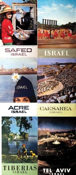 null Lot de 6 affiches Israel Caesarea. La "Menorah de la Knesseth" à Jérusalem....