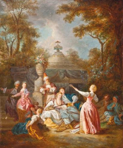 Ecole FRANCAISE du XVIIIème siècle, suiveur de Nicolas LANCRET « L'Automne » Huile...