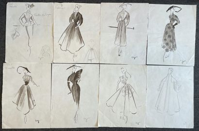 null 31 drawings by Pierre CARDIN for Marcelle CHAUMONT
Graphite, India ink, some...
