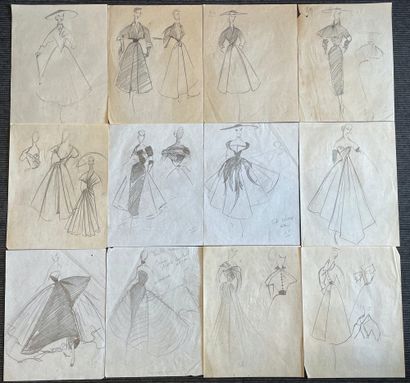 null 30 drawings by Pierre CARDIN for Marcelle CHAUMONT
Graphite and Indian ink
Circa...