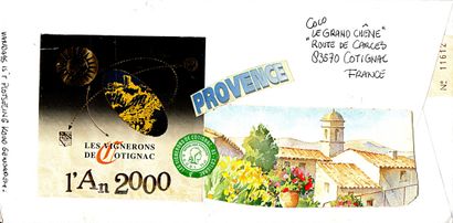 GAERTNER Coco Les vignerons de Cotignac / Enveloppe Mail-Art décorée sur les deux...
