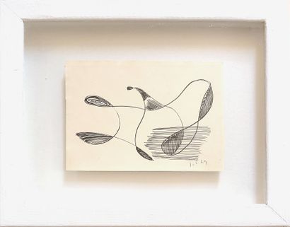 PONS Jean L'oiseau / Encre sur papier / Monogrammé et daté 49 en bas à droite / 16...