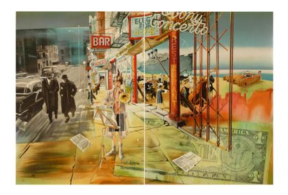 AUTHOUART Daniel Stravinsky in New-York / Lithographie en couleurs sur papier / Numéroté...