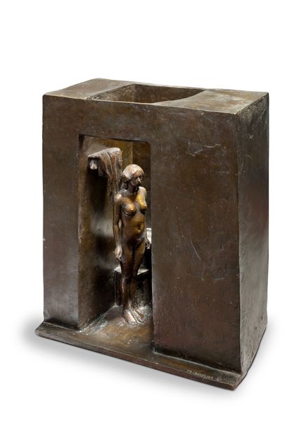 André BARELIER (1934) 
Cabine téléphonique
Epreuve en bronze