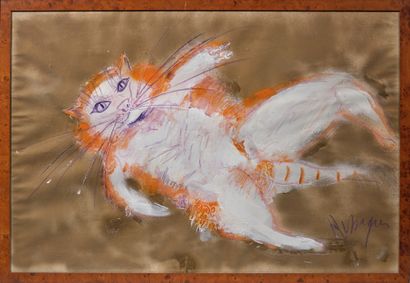 Jean MESSAGIER (1920-1999) 
Cat
Acrylic on paper, signed lower right
74 x 108 cm