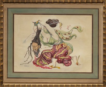 Léon BAKST (Hrodna 1866 - Rueil-Malmaison 1926), atelier 


La danse macabre de Salomé



Aquarelle,...