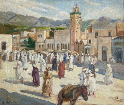 Albert HOREL (1876-1964) 


Scène de marché oriental



Huile sur toile, signée en...