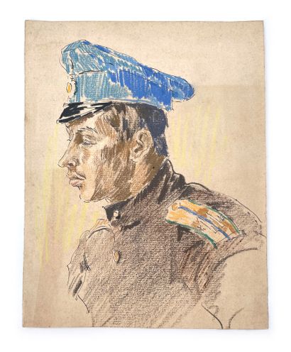 Léonid Romanovitch SOLOGOUB (Eïsk 1884 - La Haye1956) 
Officier d'infanterie
Crayon...
