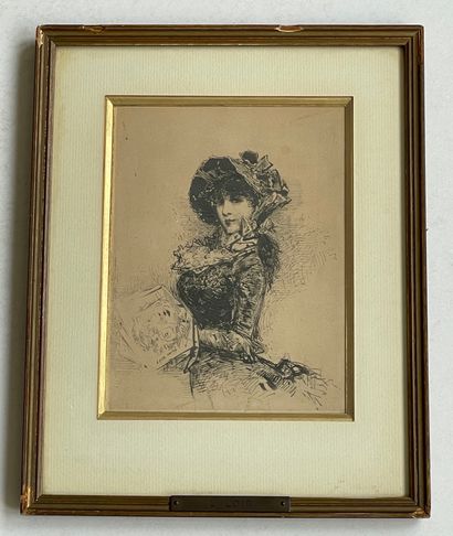 Luigi LOIR (1845-1916) 


优雅的



左下角有水墨签名 



16,5 x 12,5 cm (见图)

