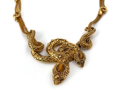 Roberto CAVALLI Collier à motif de serpents en métal doré