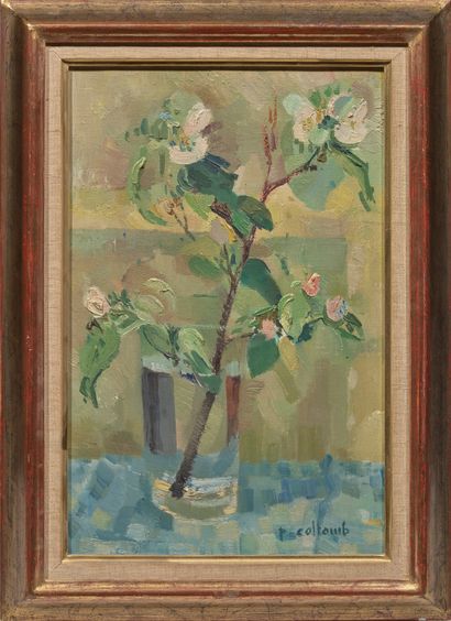 Paul COLLOMB (1821-2010) 
Vase fleuri
Huile sur toile, signée en bas à droite, contresignée...
