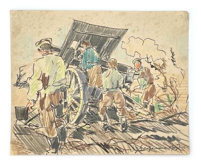 LÉONID ROMANOVITCH SOLOGOUB (EÏSK 1884 - LA HAYE 1956) 


Tir d'artillerie



Crayon...