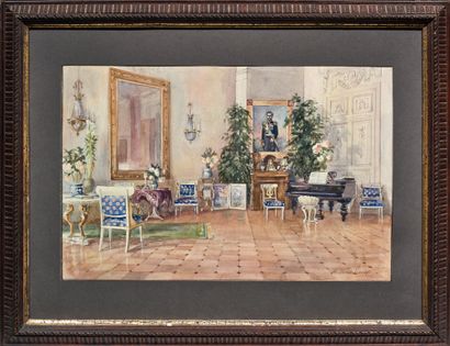 Alexandre Borisovitch SÉRÉBRIAKOFF (Néskoutchnoïé 1907-Paris 1995) 


Intérieur russe



Aquarelle...