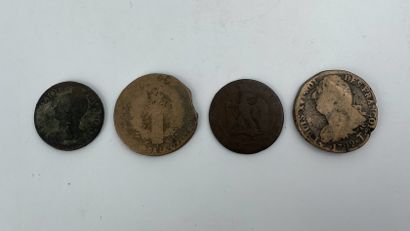 Lot de quatre monnaies anciennes dont rois...