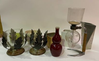 null Ensemble de vases dont sang de boeuf, photophores et flacon Lalique