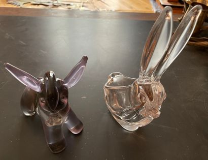 Deux animaux en verre