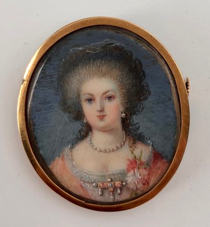 Miniature représentant un portrait de dame...