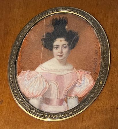 null Jean-Pierre FEULARD (1790-1849)

Elégante à la robe rose

Miniature sur ivoire...