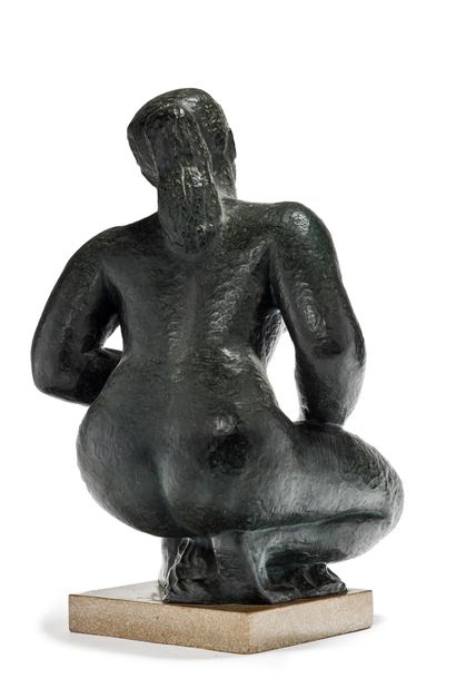 Lucien GIBERT (1904-1988) 
Sculpture en bronze à patine brune nuance verte figurant...