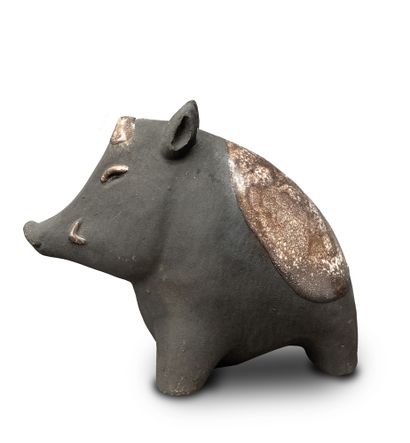 PRIMAVERA France 


Terracotta subject partially enamelled black featuring a boar



Stamped...