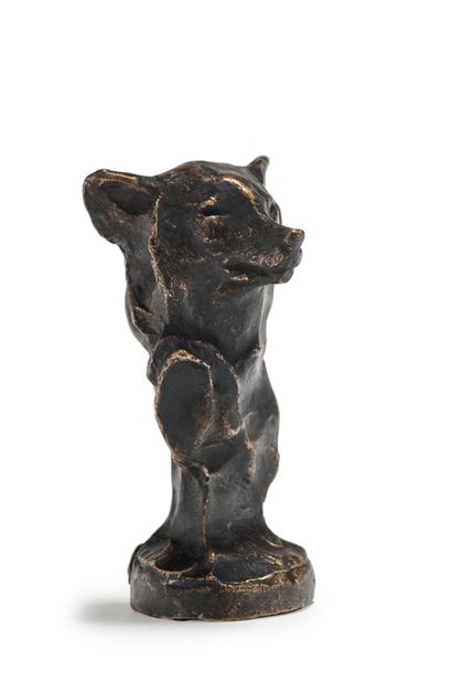 François POMPON (1855-1933) 


Head of a wolf



Lost wax proof in bronze with brown...