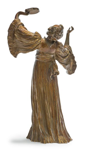AGATHON LEONARD (1841-1923) 


Danseuse au tambourin



Epreuve en bronze doré



Signée...