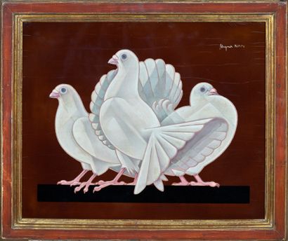 JACQUES LEHMAN dit NAM (1881-1974) 


The doves of peace



Lacquered wood panel



Signed...