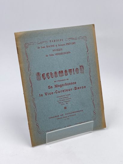 null 4 Volumes Pataphysique : "PREMIÈRE VERSION MUSICALE DE LA CHANSON DU DÉCERVELAGE,...