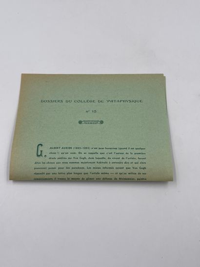 null 7 Volumes Pataphysique : "DOSSIER DU COLLÈGE DE 'PATAPHYSIQUE N°9", Supplément...