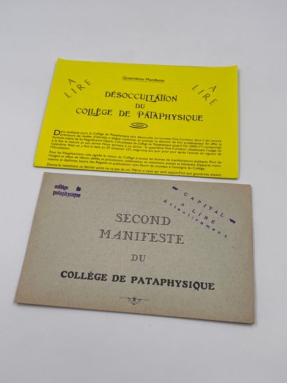 null 2 Volumes Pataphysique : "SECOND MANIFESTE DU COLLÈGE DE PATAPHYSIQUE" / "QUATRIÈME...