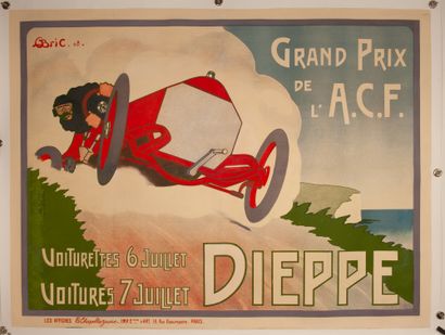 GEO-BRIC Georges 
Dieppe. Grand Prix de l'A.C.F. Carts July 6. Cars July 7. 1908....