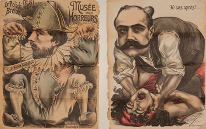 AFFAIRE DREYFUS - LENEPVEU Victor 
Museum of Horrors. 52 lithographic posters heightened...