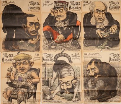 AFFAIRE DREYFUS - LENEPVEU Victor 
Museum of Horrors. 52 lithographic posters heightened...