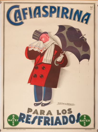 null Cafiaspirina Bayer - Paras los resfriados
Buenos Aires 1930. Affiche lithographique....