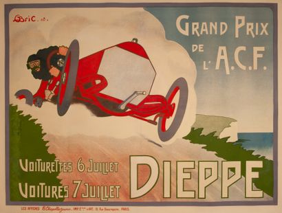 GEO-BRIC Georges 
Dieppe. Grand Prix de l'A.C.F. Carts July 6. Cars July 7. 1908....