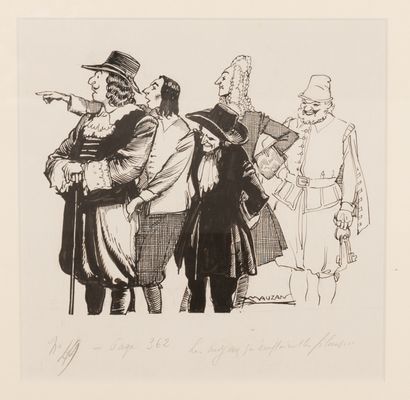 null Le Brigand Cartouche Roi des Coeurs
Four unpublished drawings : "The old villain...
