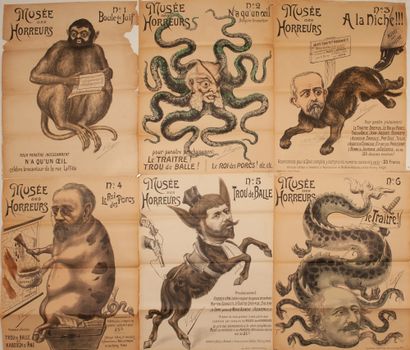 AFFAIRE DREYFUS - LENEPVEU Victor 
Museum of Horrors. 52 lithographic posters heightened...