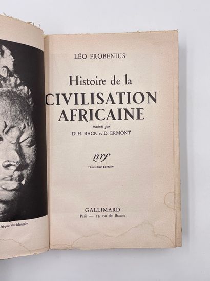 null 1 Volume : "HISTOIRE DE LA CIVILISATION AFRICAINE", Léo Frobenius, Dr. H. Back,...