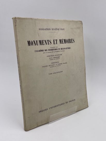 null 4 Volumes : 

- "MONUMENTS ET MÉMOIRES, Tome LIII", Fondation Eugène Piot, Académie...