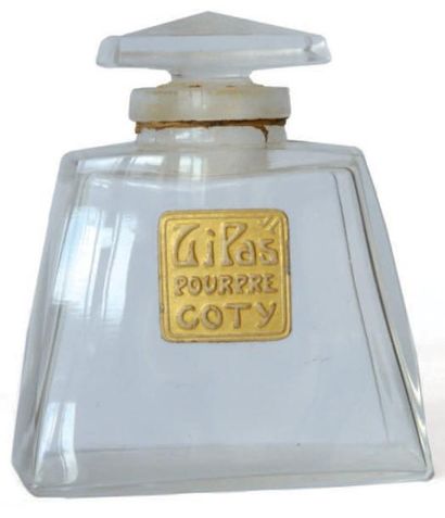 RENE LALIQUE COTY « Lilas Pourpre ». Flacon en verre, soufflé moulé, belle étiquette...