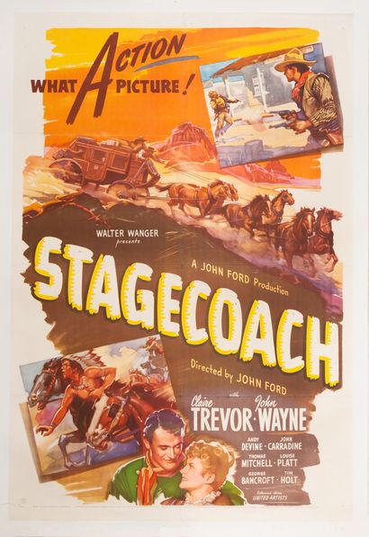 null STAGECOACH John Ford. 1939.
69 x 104 cm. Affiche américaine (One-sheet). Non...